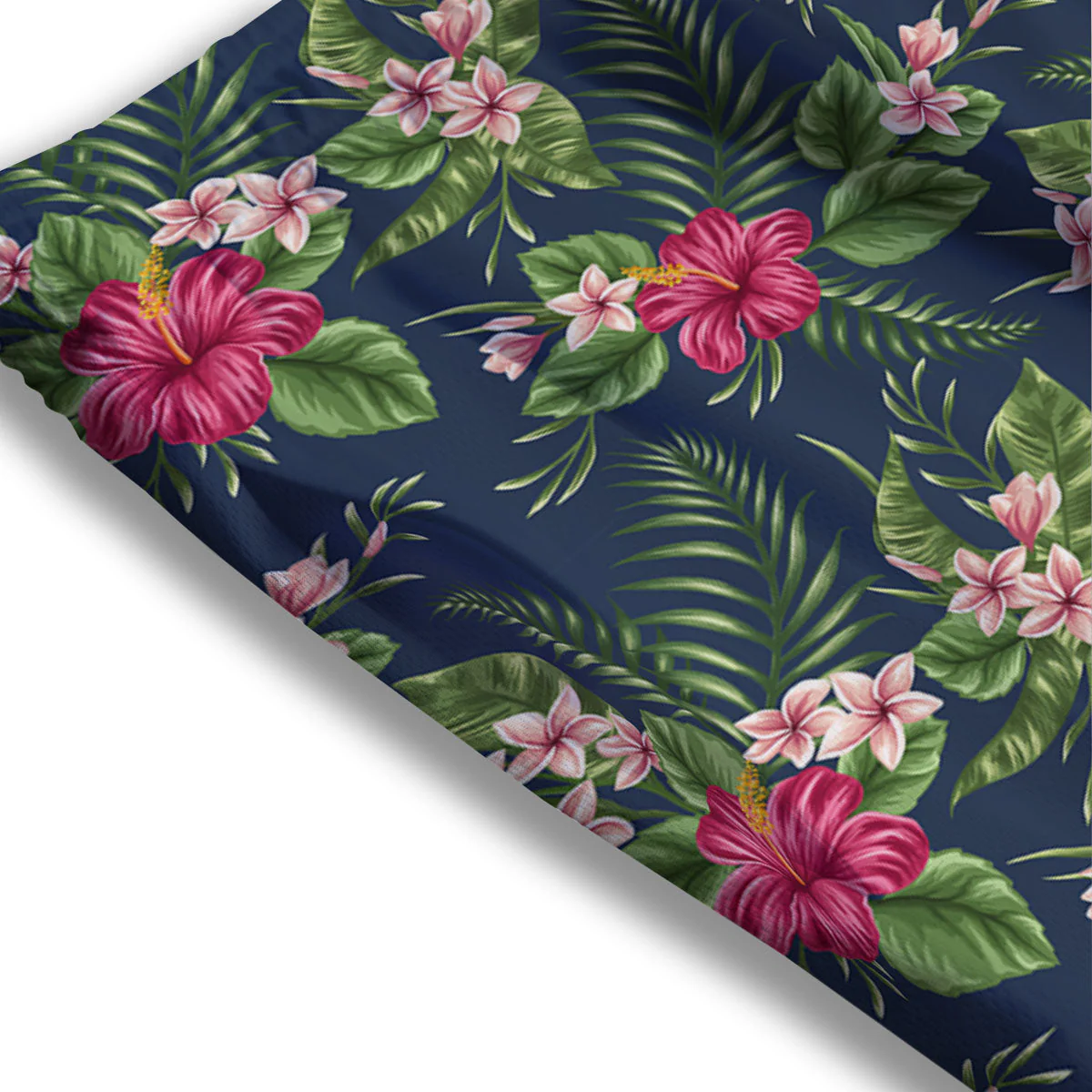 Flowers Hibiscus Plumeria Print Pattern Mesh Shorts - Image 3