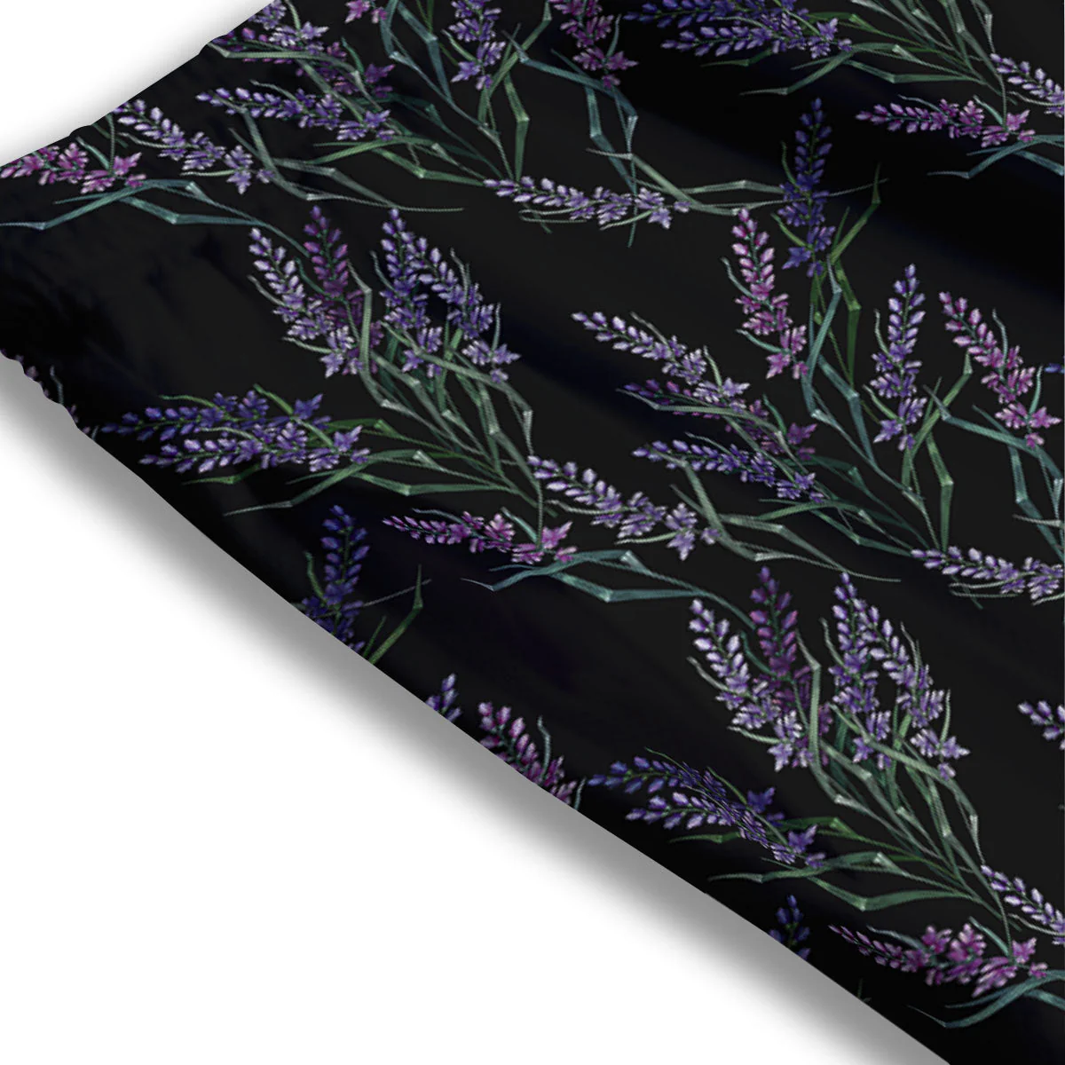 Flowers Lavender Print Pattern Mesh Shorts - Image 3