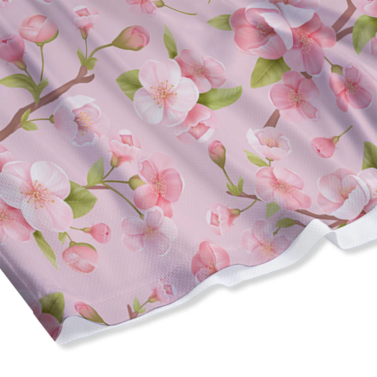 Flowers Pink Print Pattern Mesh Shorts - Image 4