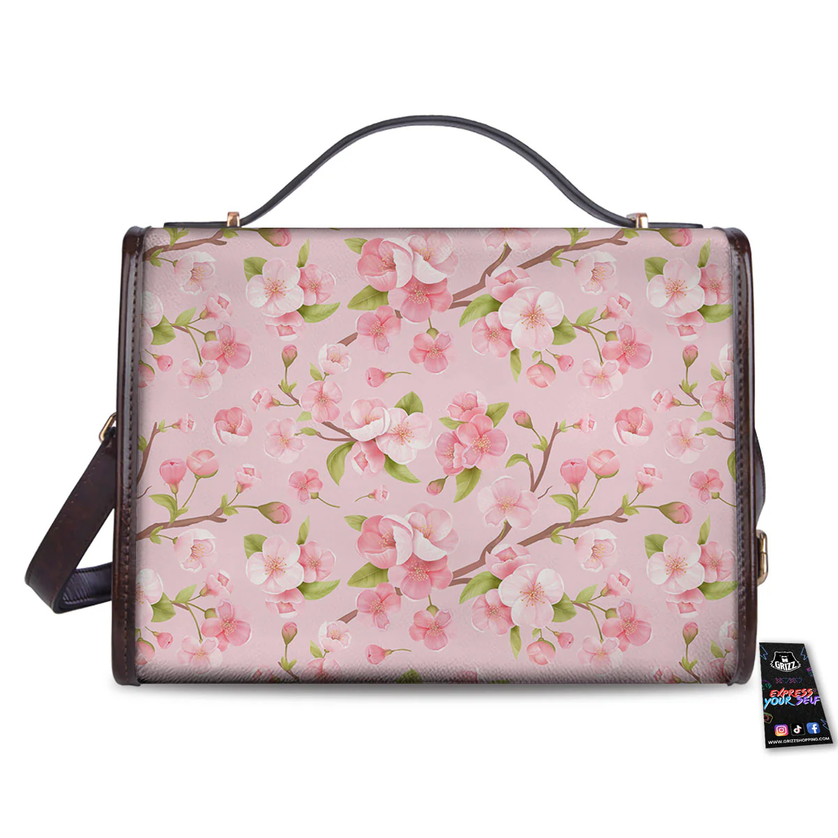 Flowers Pink Print Pattern Women's Satchel Bag - Image 2