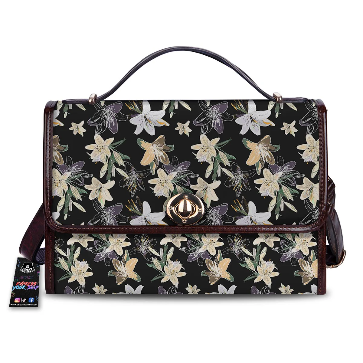 Flowers Spring Lily Print Pattern Women's Satchel Bag