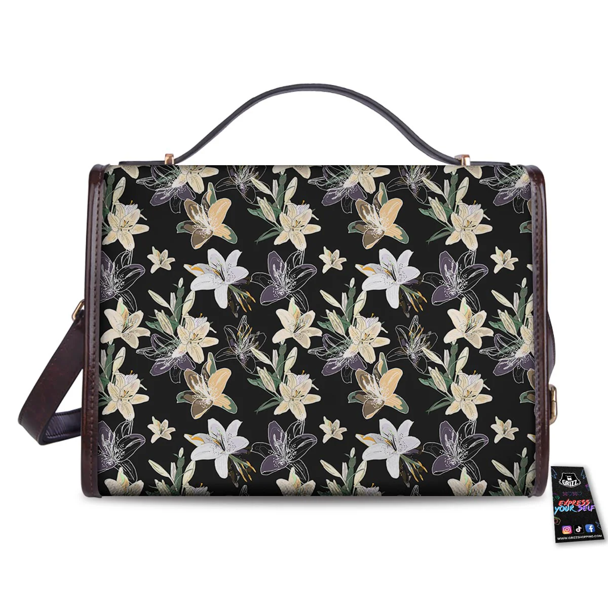 Flowers Spring Lily Print Pattern Women's Satchel Bag - Image 2