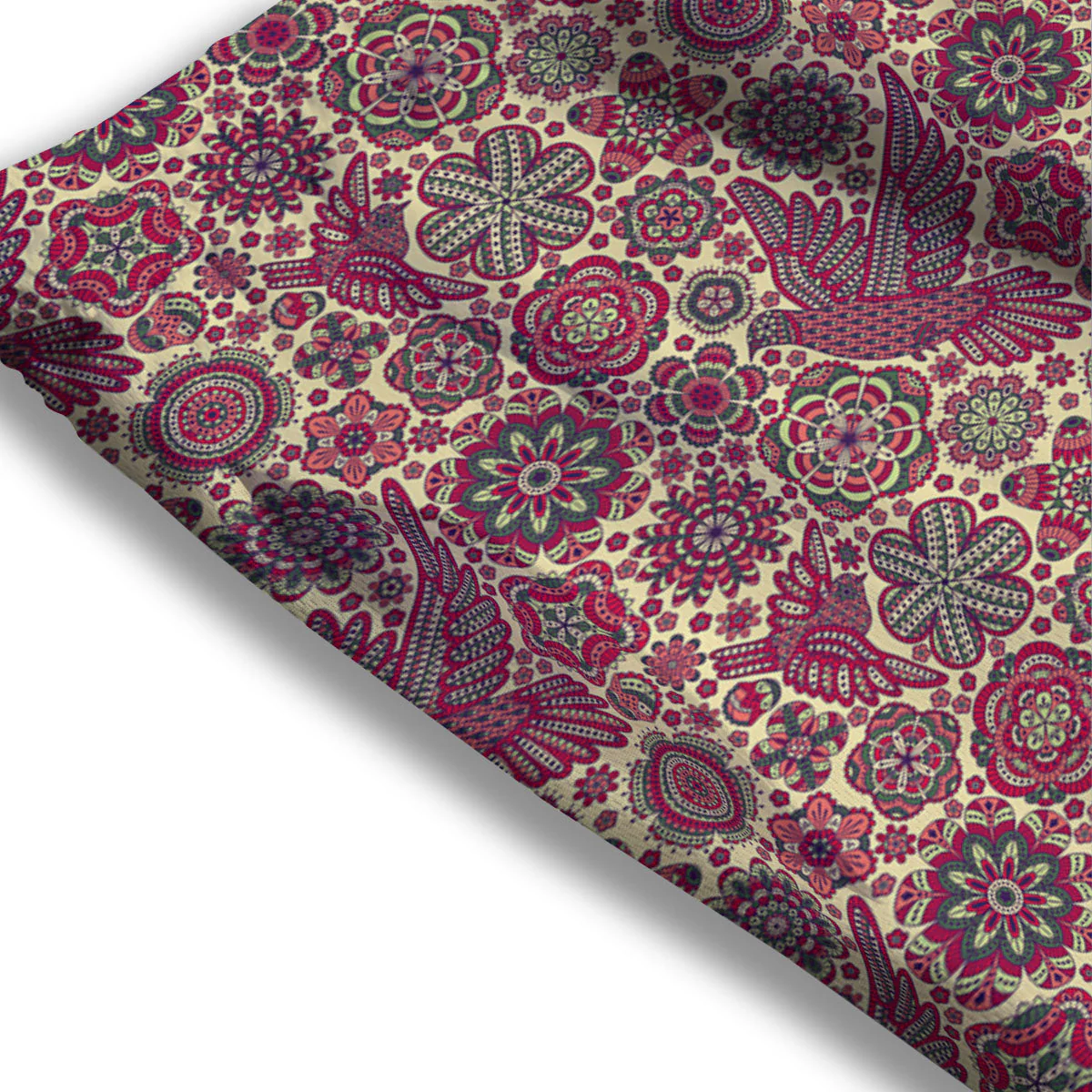 Flying Bird Mandala Print Pattern Mesh Shorts - Image 3