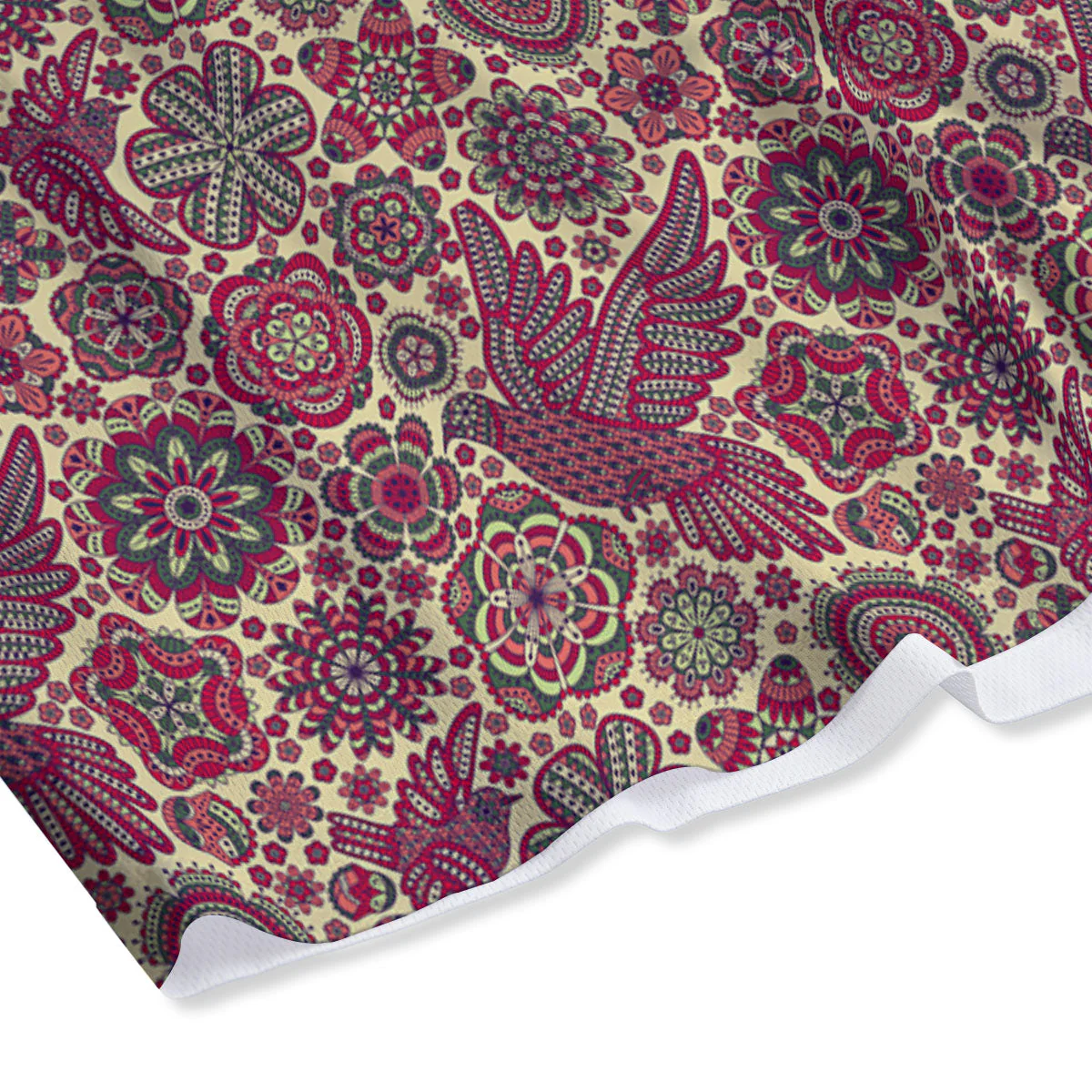 Flying Bird Mandala Print Pattern Mesh Shorts - Image 4