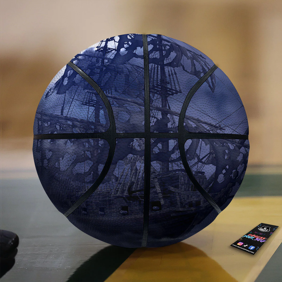 Flying Dutchman Ghost Pirate Ship Print Basketball