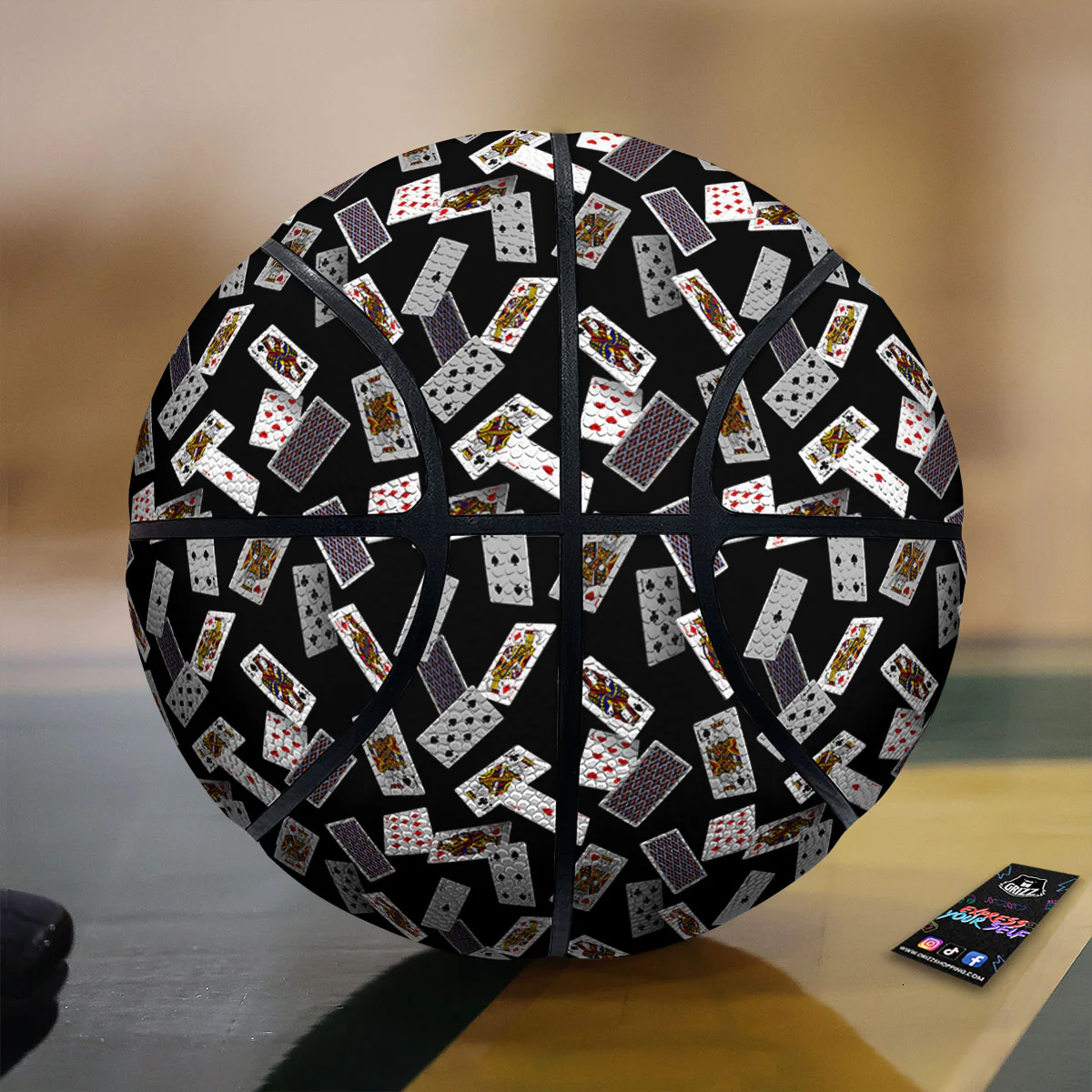 Flying Playing Cards Print Basketball