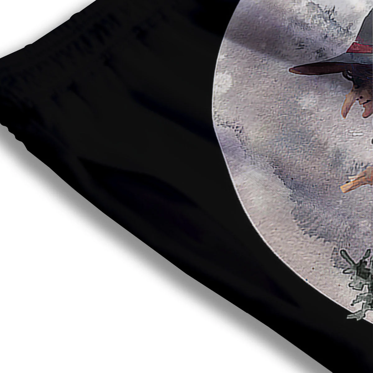 Flying Witch Halloween Full Moon Print Mesh Shorts - Image 3
