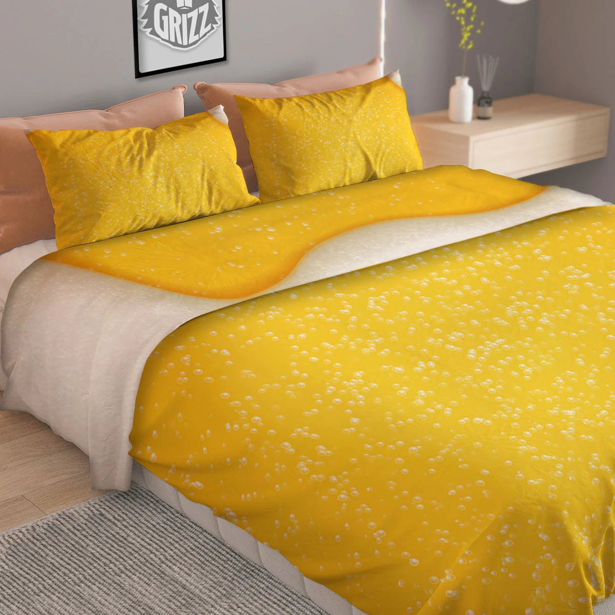 Foam And Beer Print Duvet Cover Bedding Set - Image 2