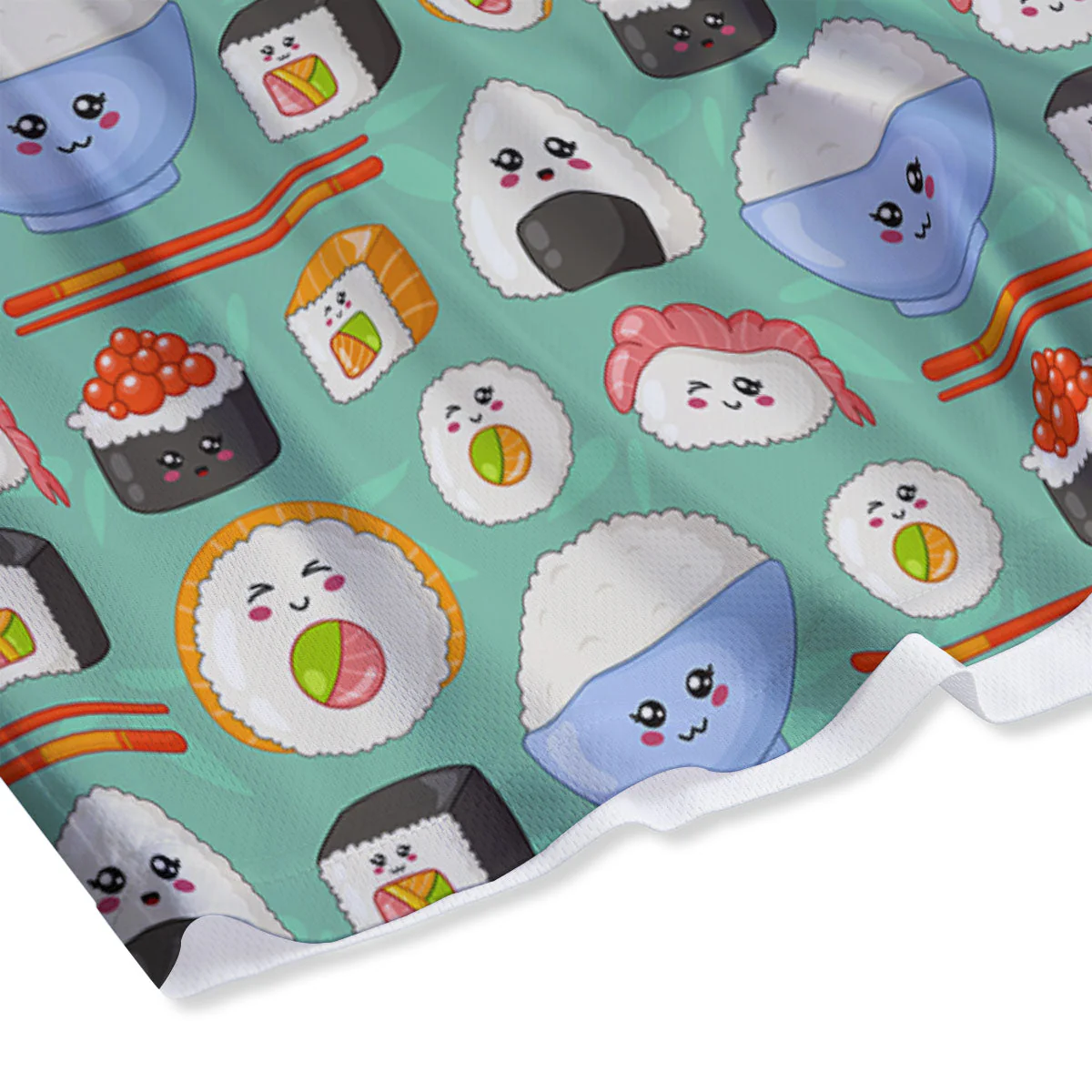 Food Japanese Print Pattern Mesh Shorts - Image 4