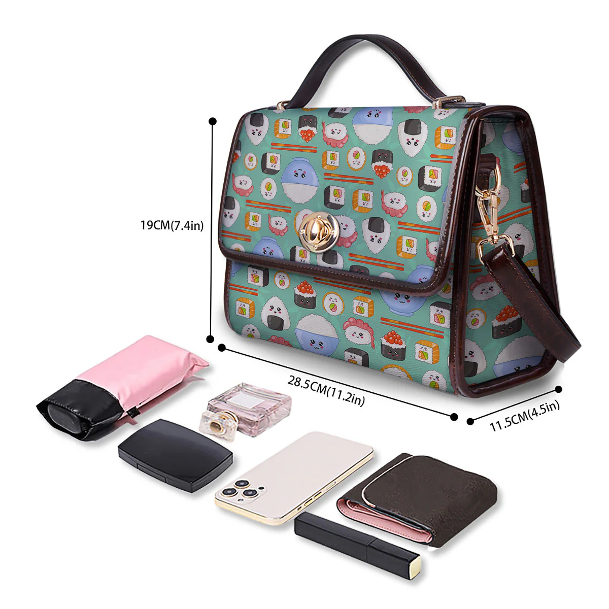 Food Japanese Print Pattern Women's Satchel Bag - Image 4
