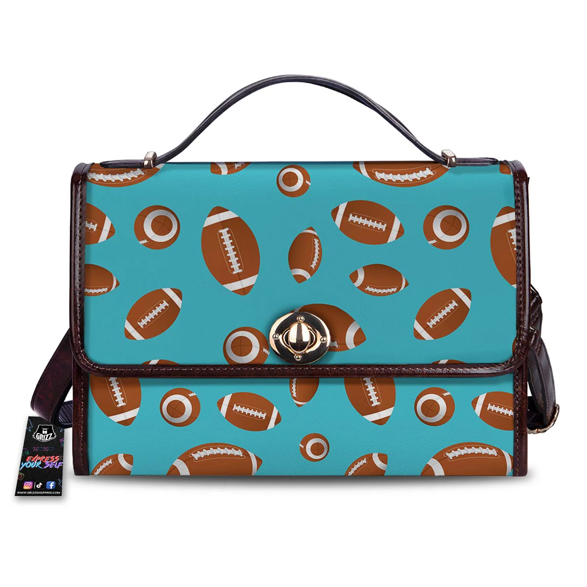 Football Retro American Print Pattern Women's Satchel Bag