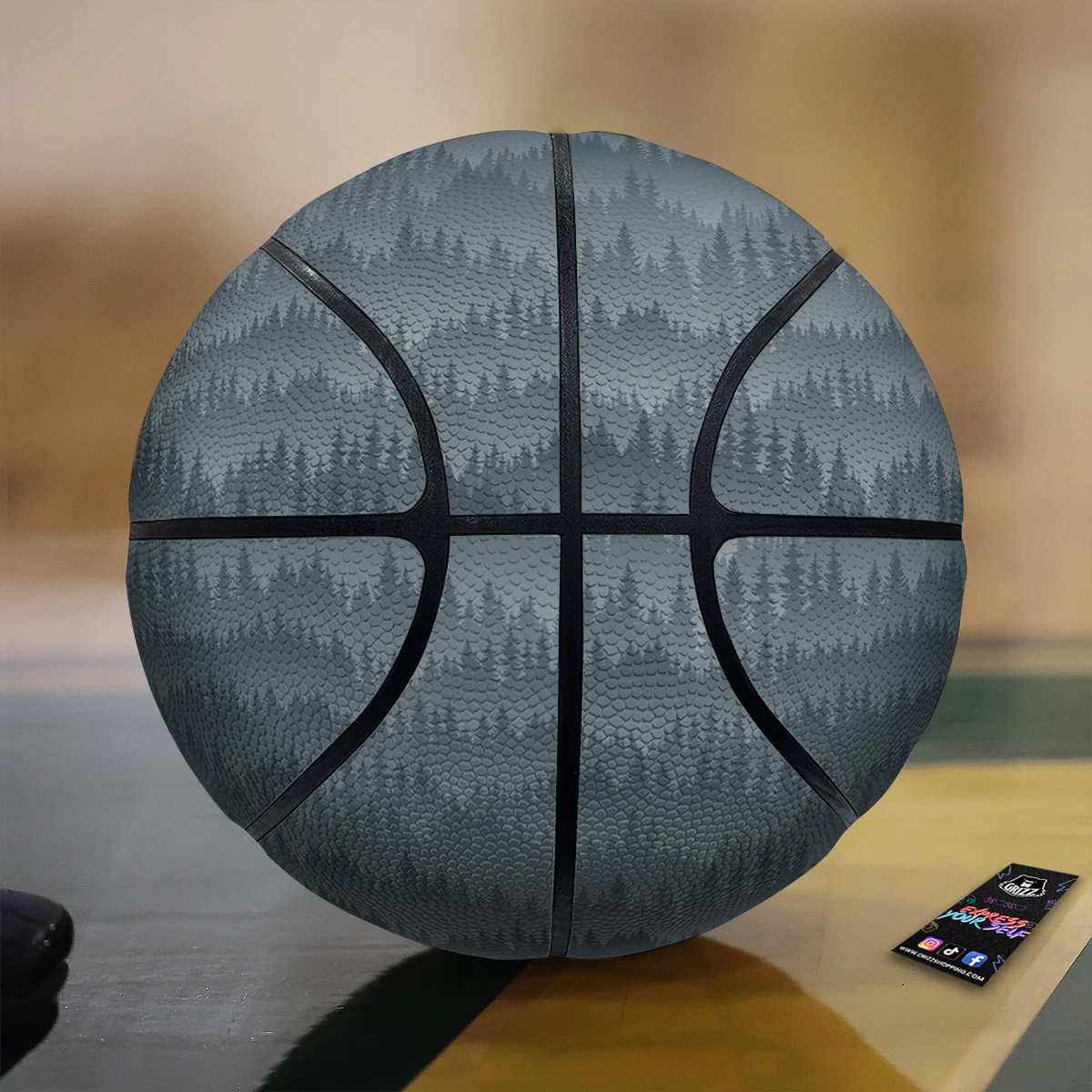 Forest And Mist Print Pattern Basketball