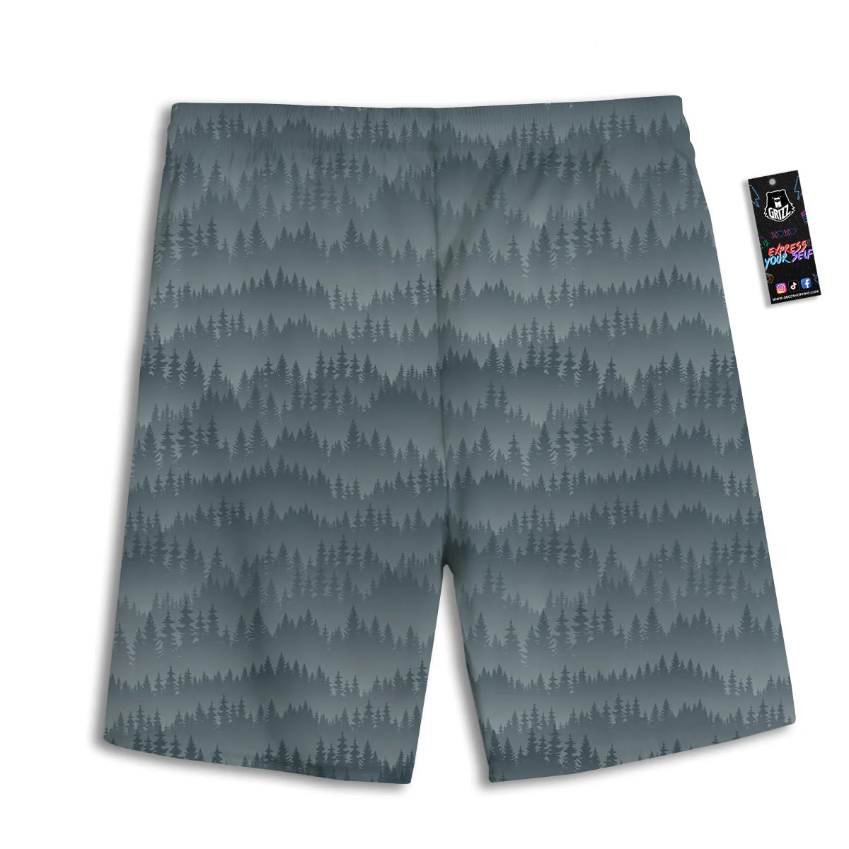 Forest And Mist Print Pattern Men's Athletic Shorts - Image 2