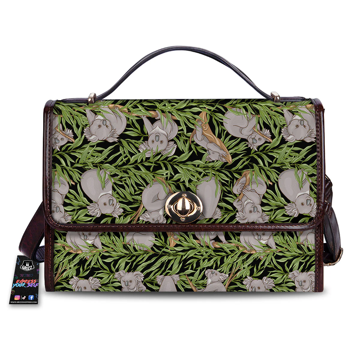 Forest Koala Print Pattern Women's Satchel Bag