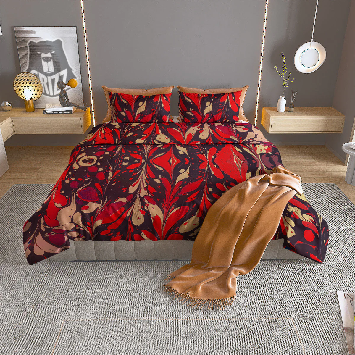 Formed Psychedelic Print Pattern Duvet Cover Bedding Set
