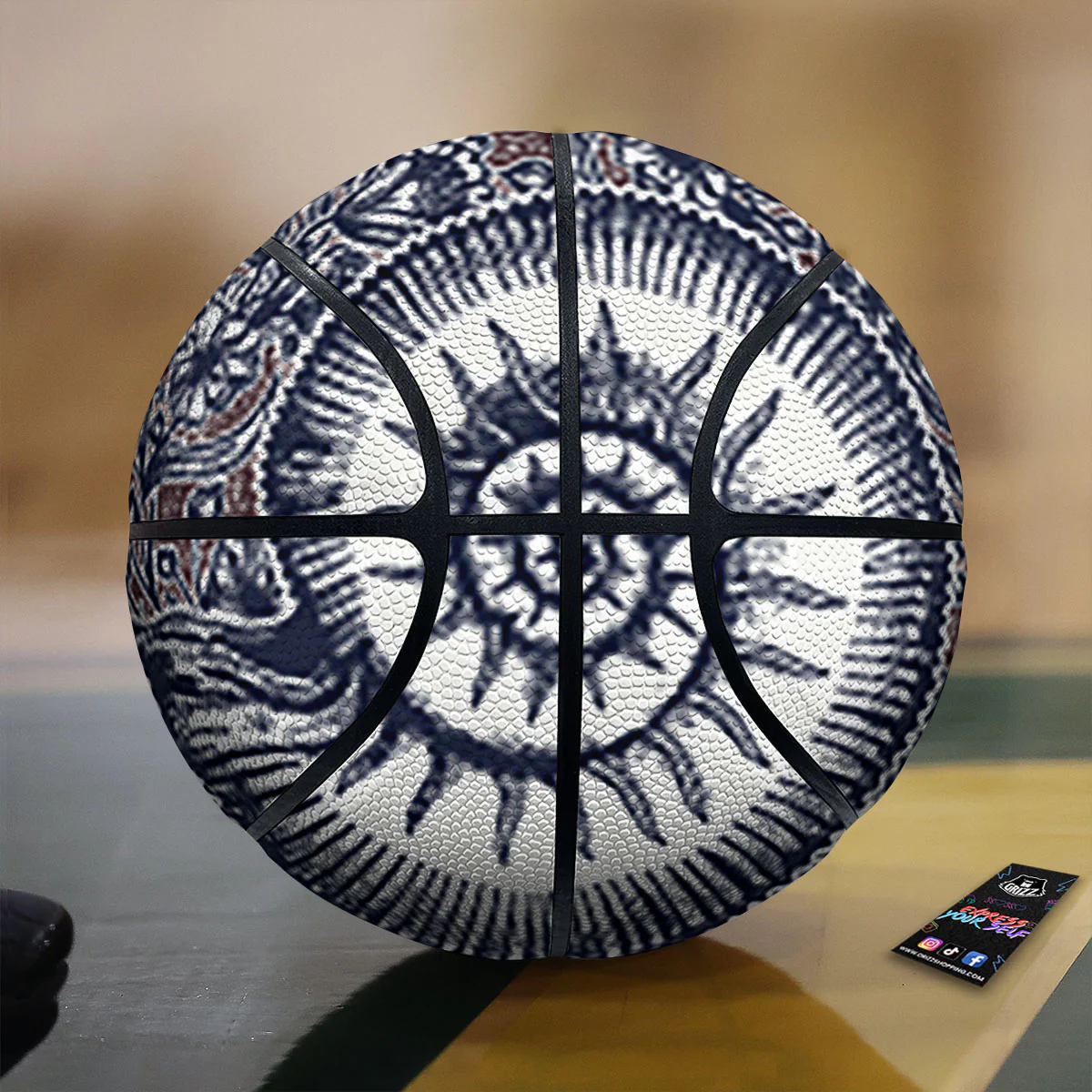 Fossil Ammonite Shell Print Basketball