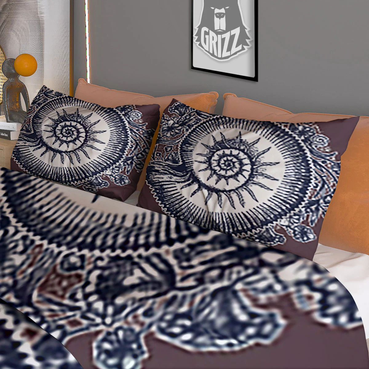 Fossil Ammonite Shell Print Duvet Cover Bedding Set - Image 3