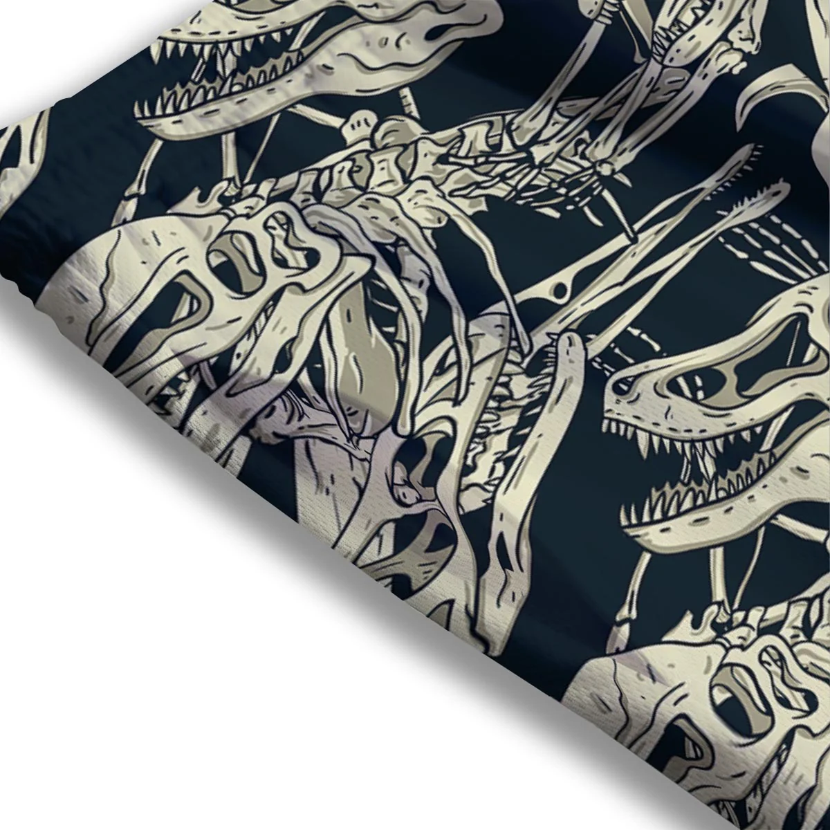 Fossil Dino And T Rex Print Pattern Mesh Shorts - Image 3