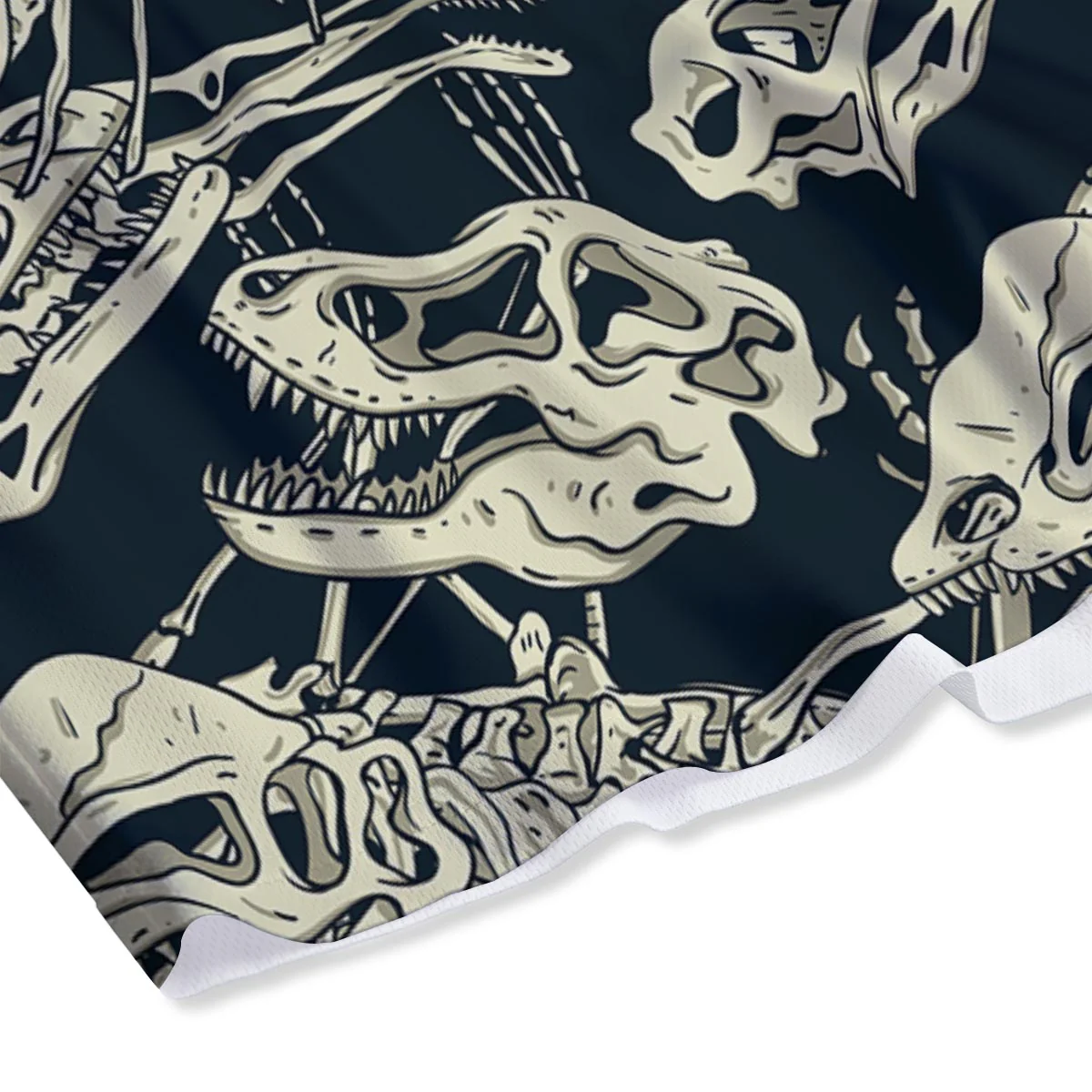 Fossil Dino And T Rex Print Pattern Mesh Shorts - Image 4