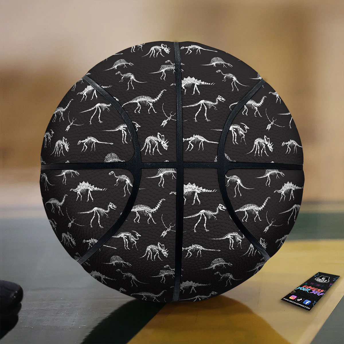 Fossil Dino Skeleton Print Pattern Basketball