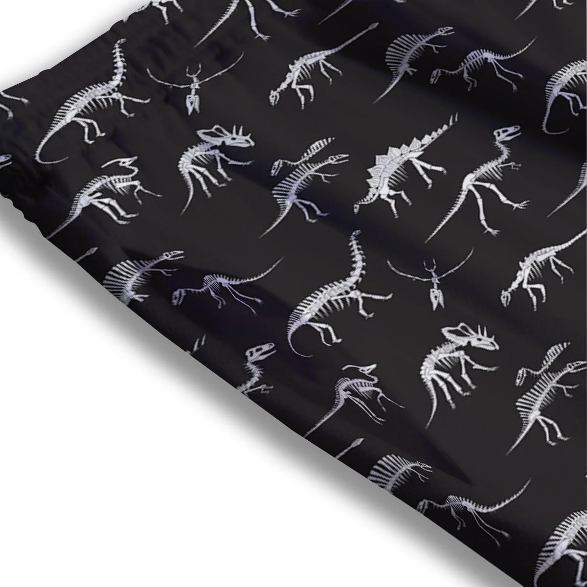 Fossil Dino Skeleton Print Pattern Mesh Shorts - Image 3