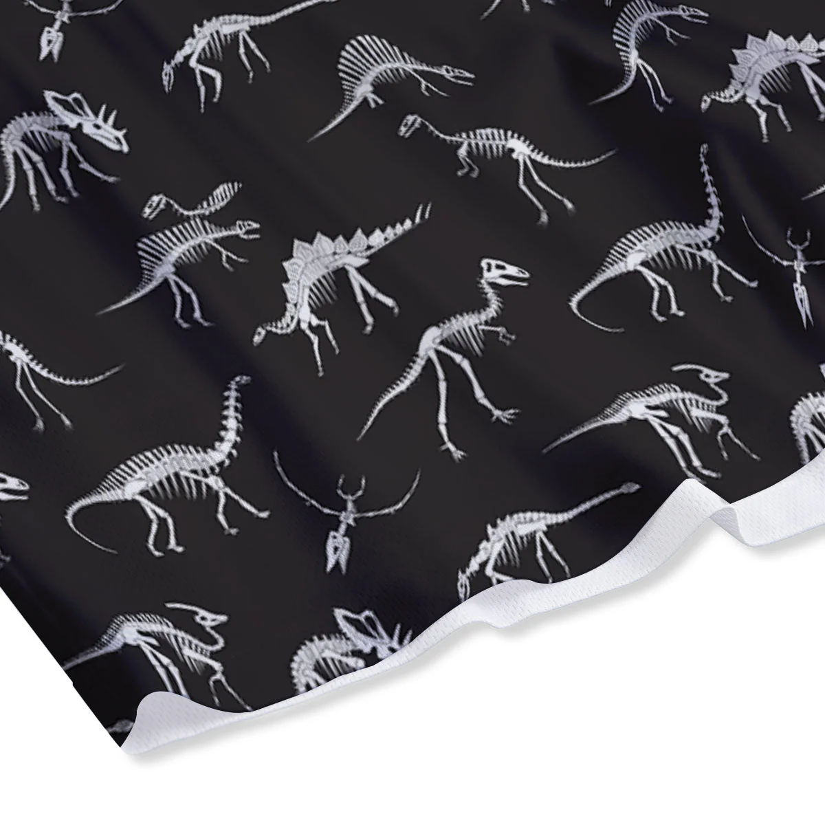 Fossil Dino Skeleton Print Pattern Mesh Shorts - Image 4
