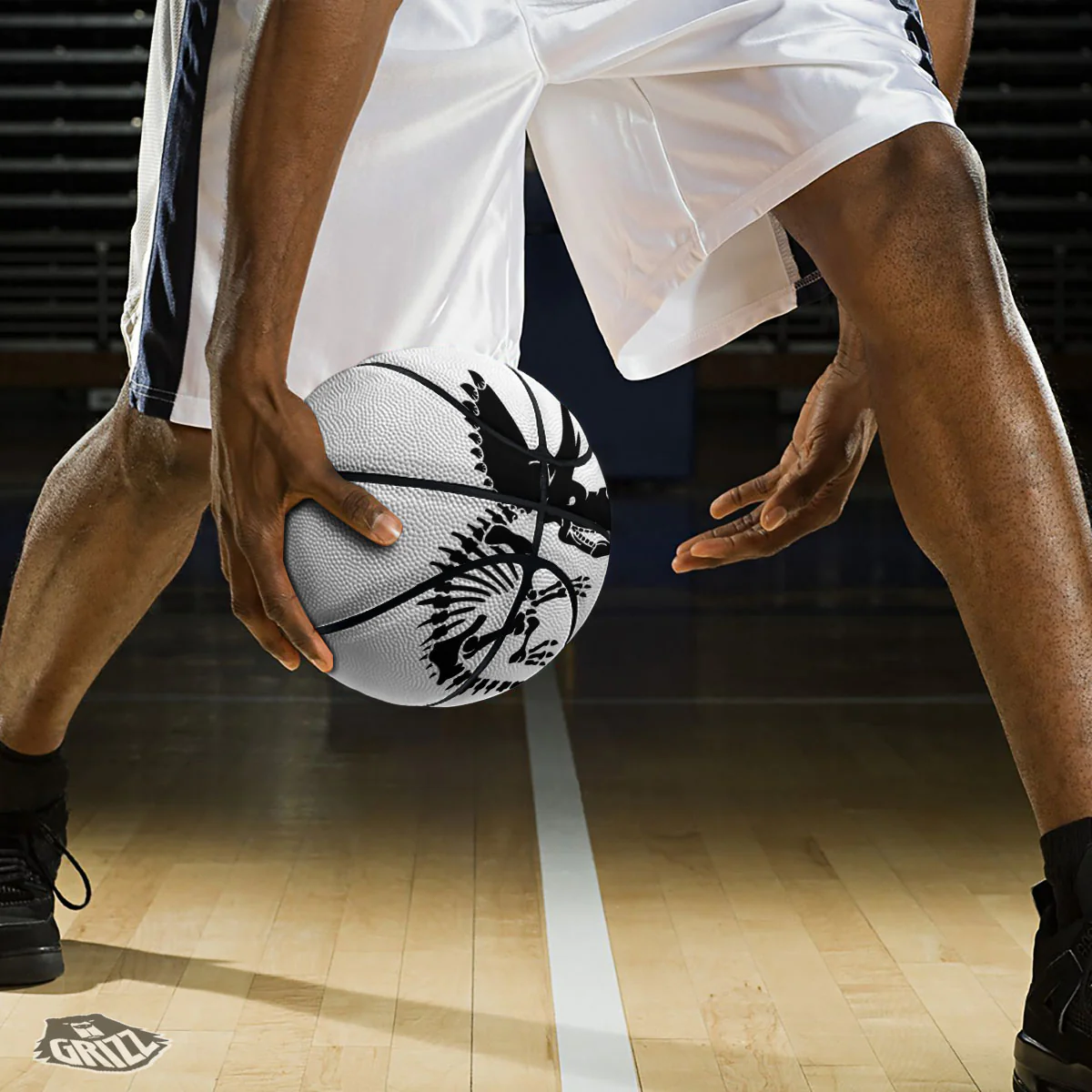 Fossil Dinosaur Monochrome Print Basketball - Image 3