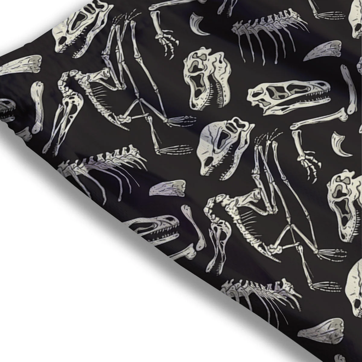 Fossil Dinosaur Monochrome Print Pattern Mesh Shorts - Image 3