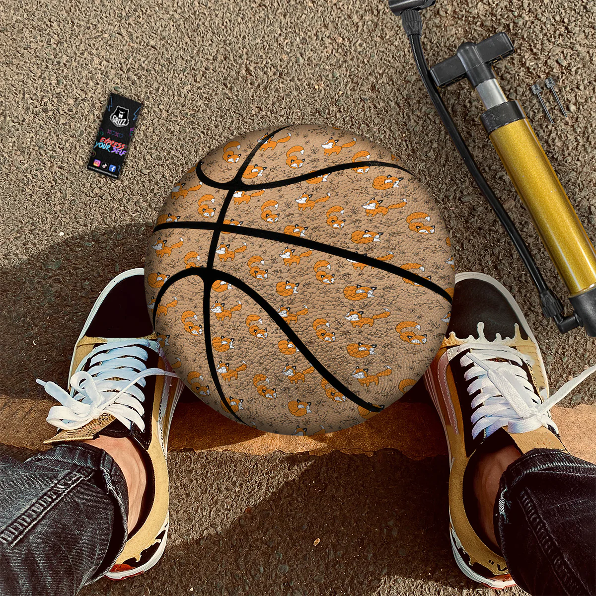 Fox Cartoon Print Pattern Basketball - Image 2