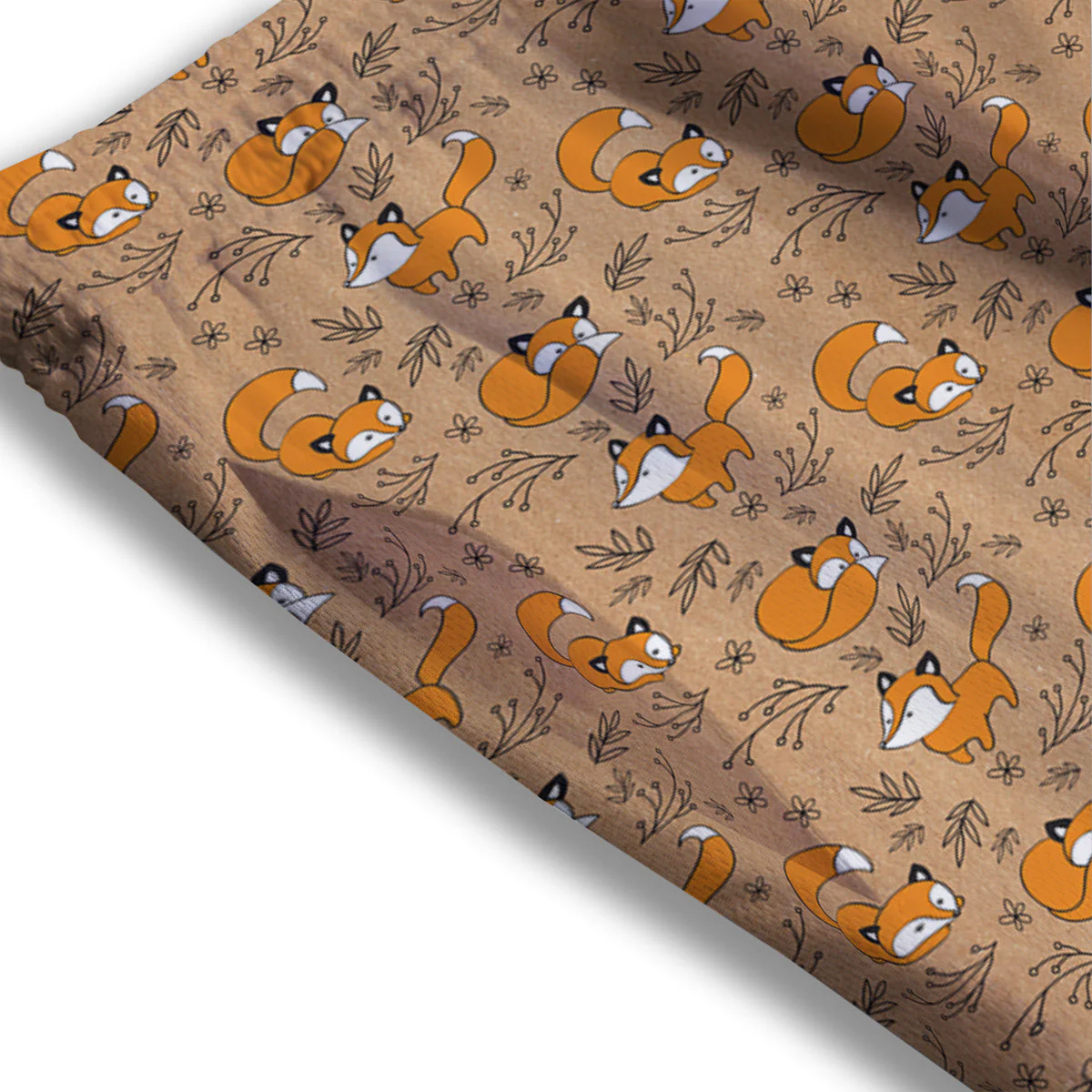 Fox Cartoon Print Pattern Mesh Shorts - Image 3