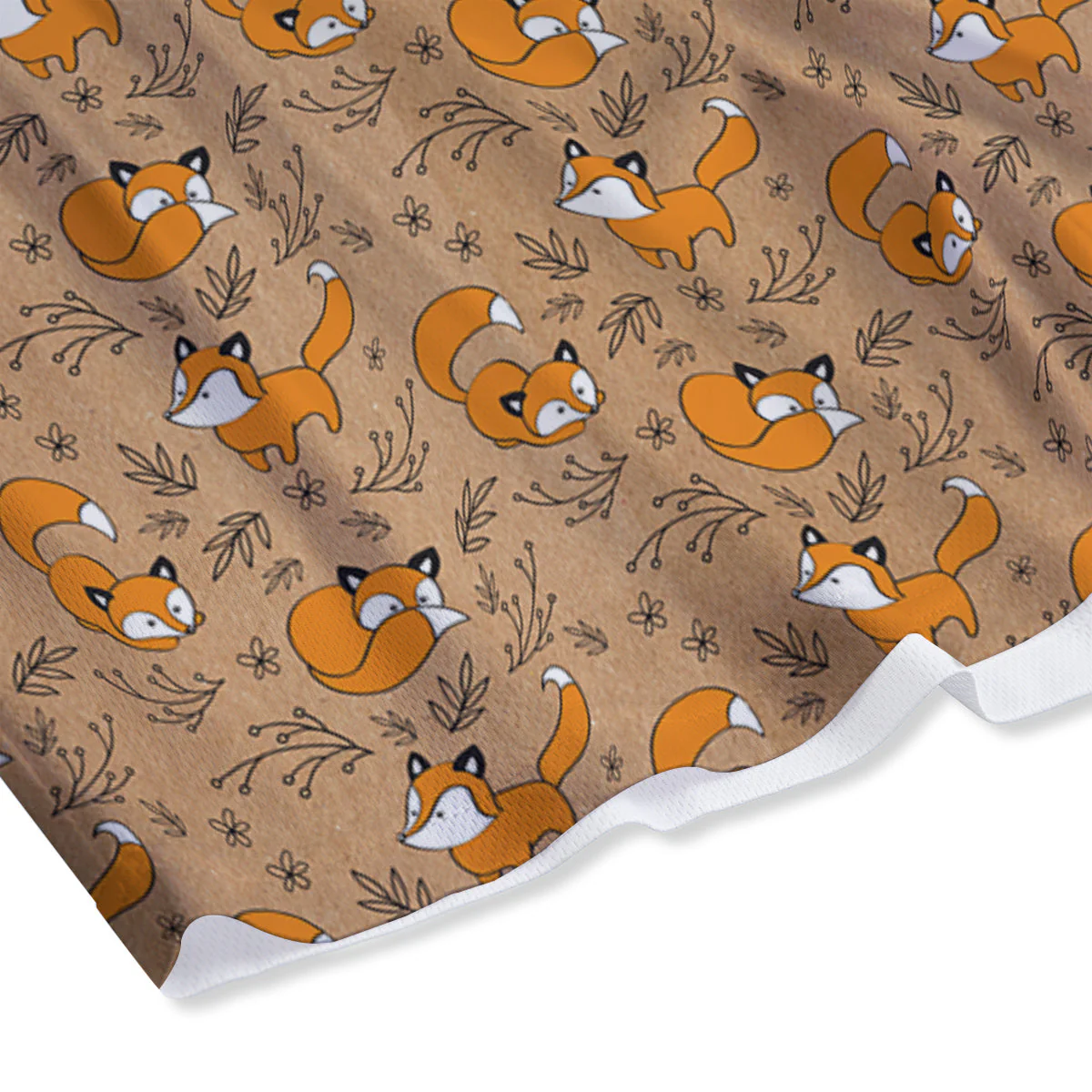 Fox Cartoon Print Pattern Mesh Shorts - Image 4
