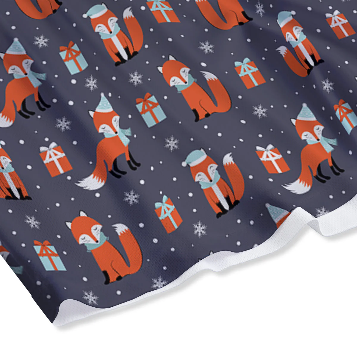 Fox Christmas Print Pattern Mesh Shorts - Image 4