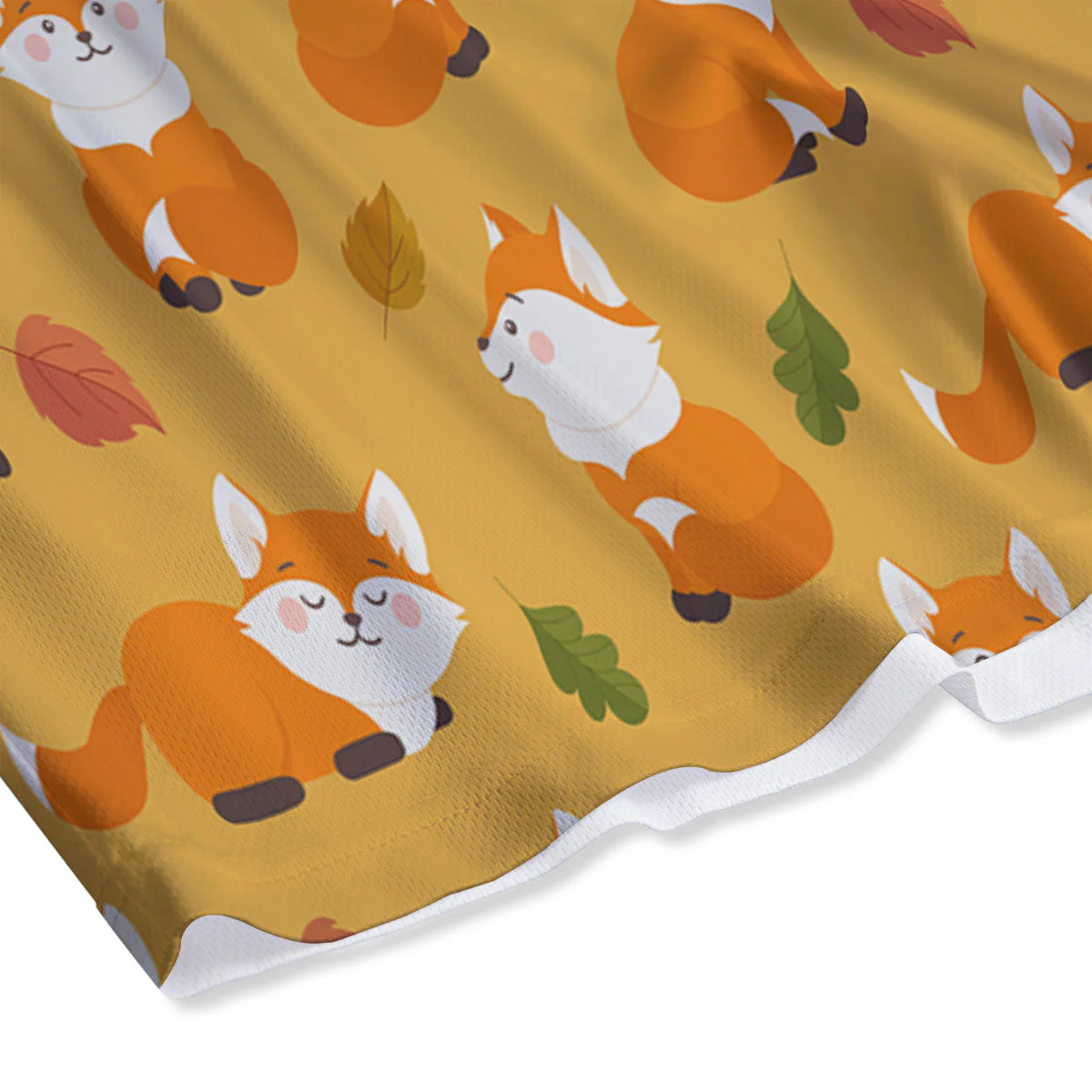 Fox Orange Print Pattern Mesh Shorts - Image 4
