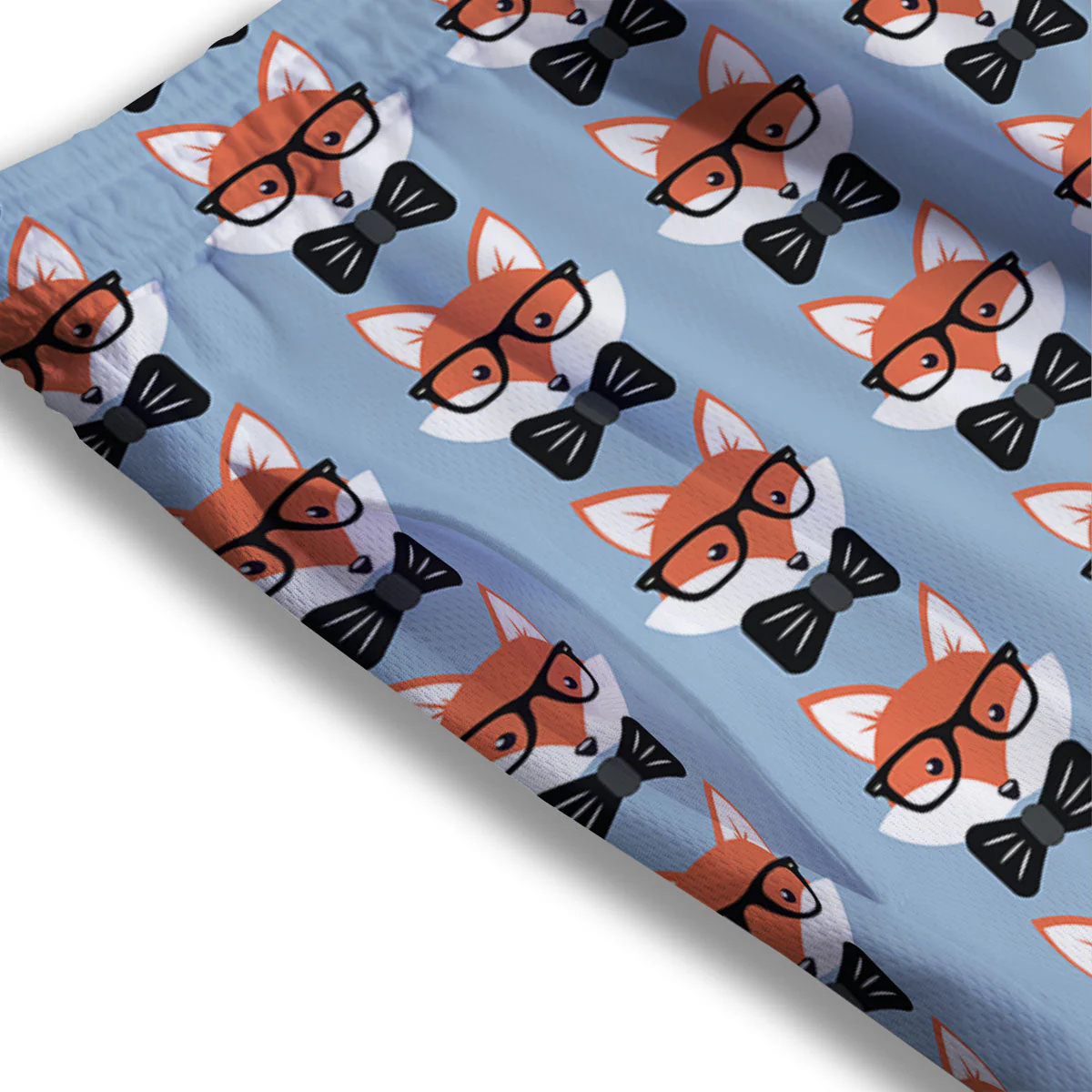 Fox With Glasses Print Pattern Mesh Shorts - Image 3