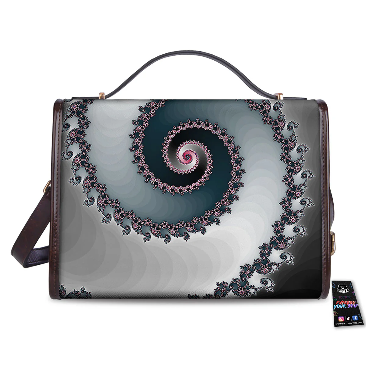 Fractal Infinite Print Women's Satchel Bag - Image 2