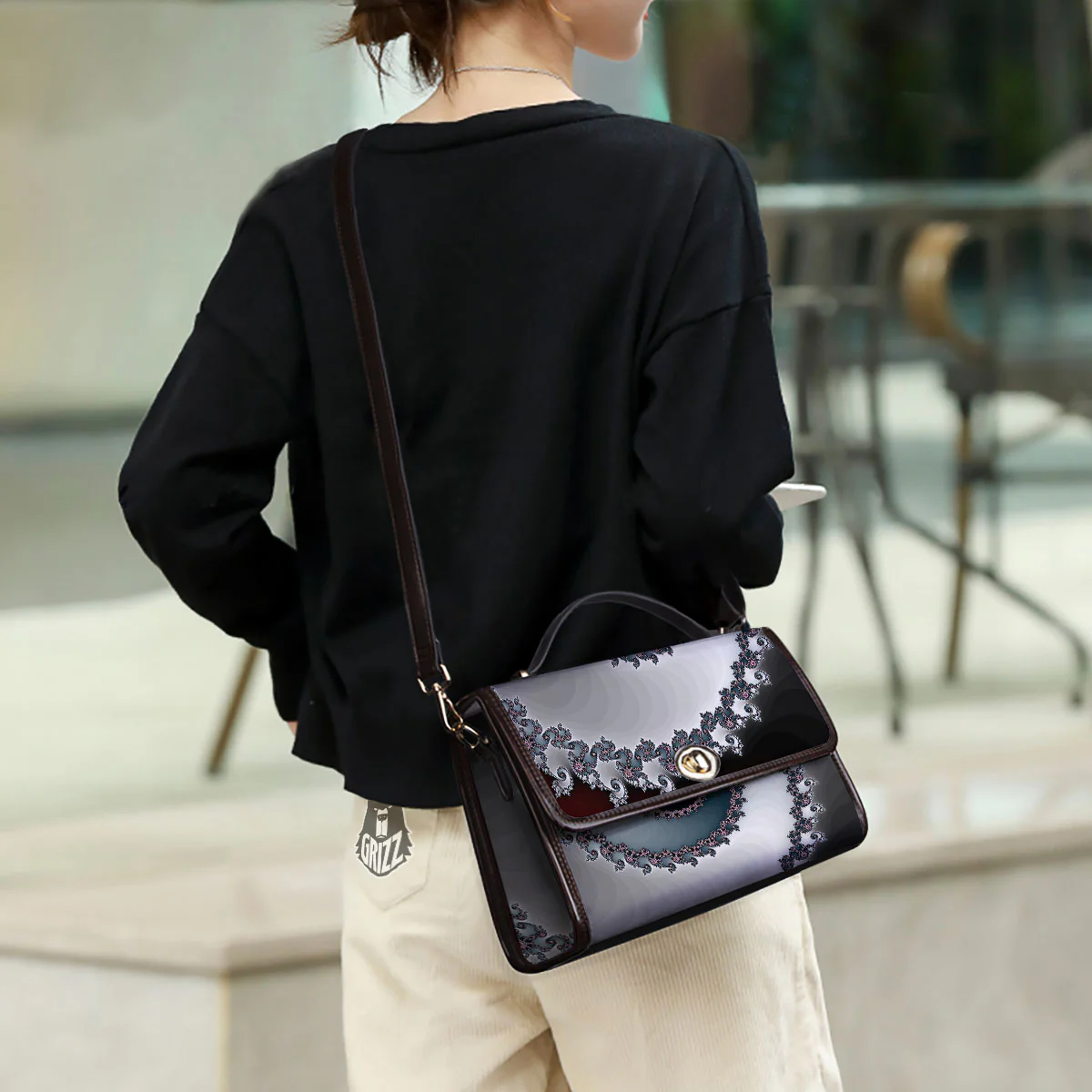 Fractal Infinite Print Women's Satchel Bag - Image 3
