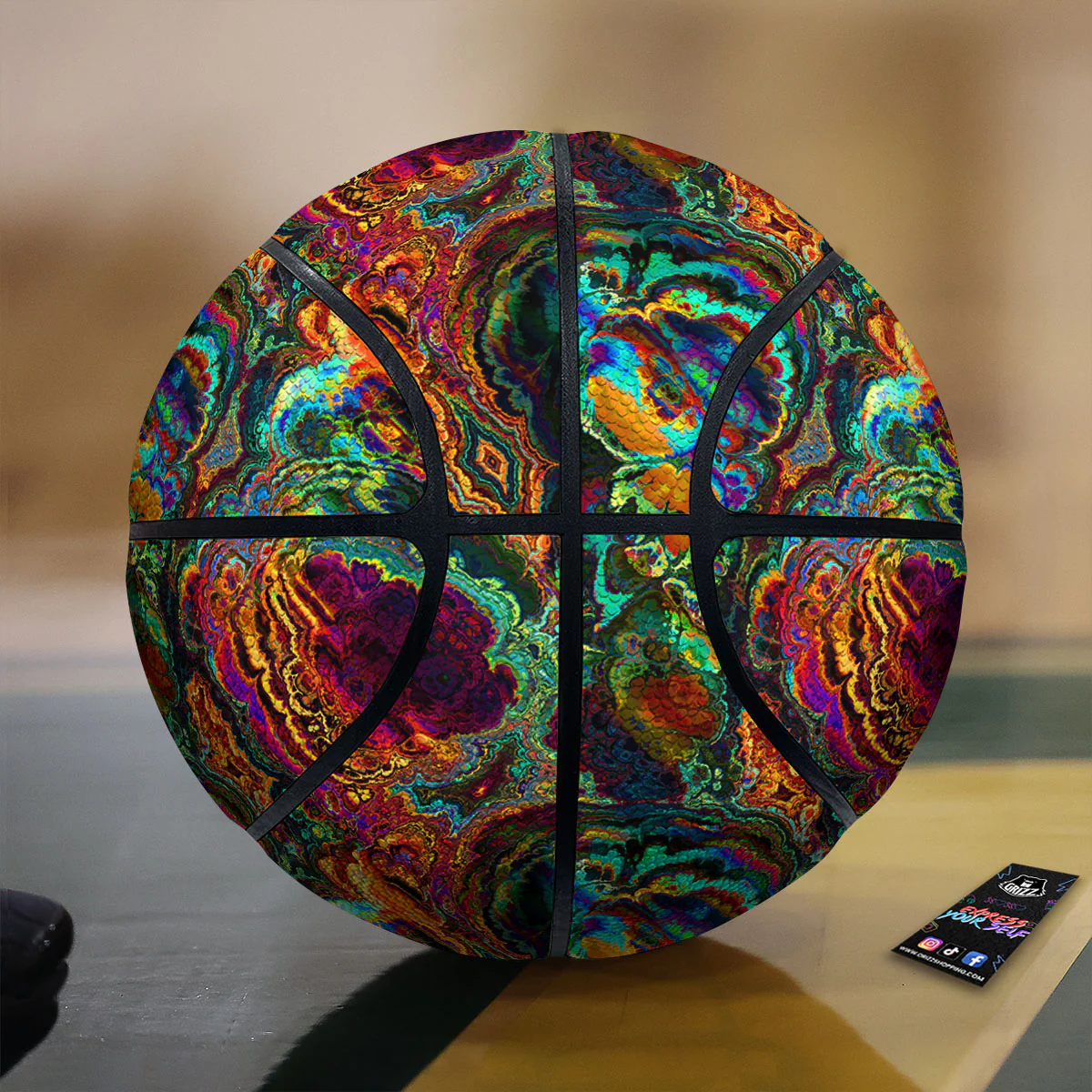 Fractal Psychedelic Print Pattern Basketball