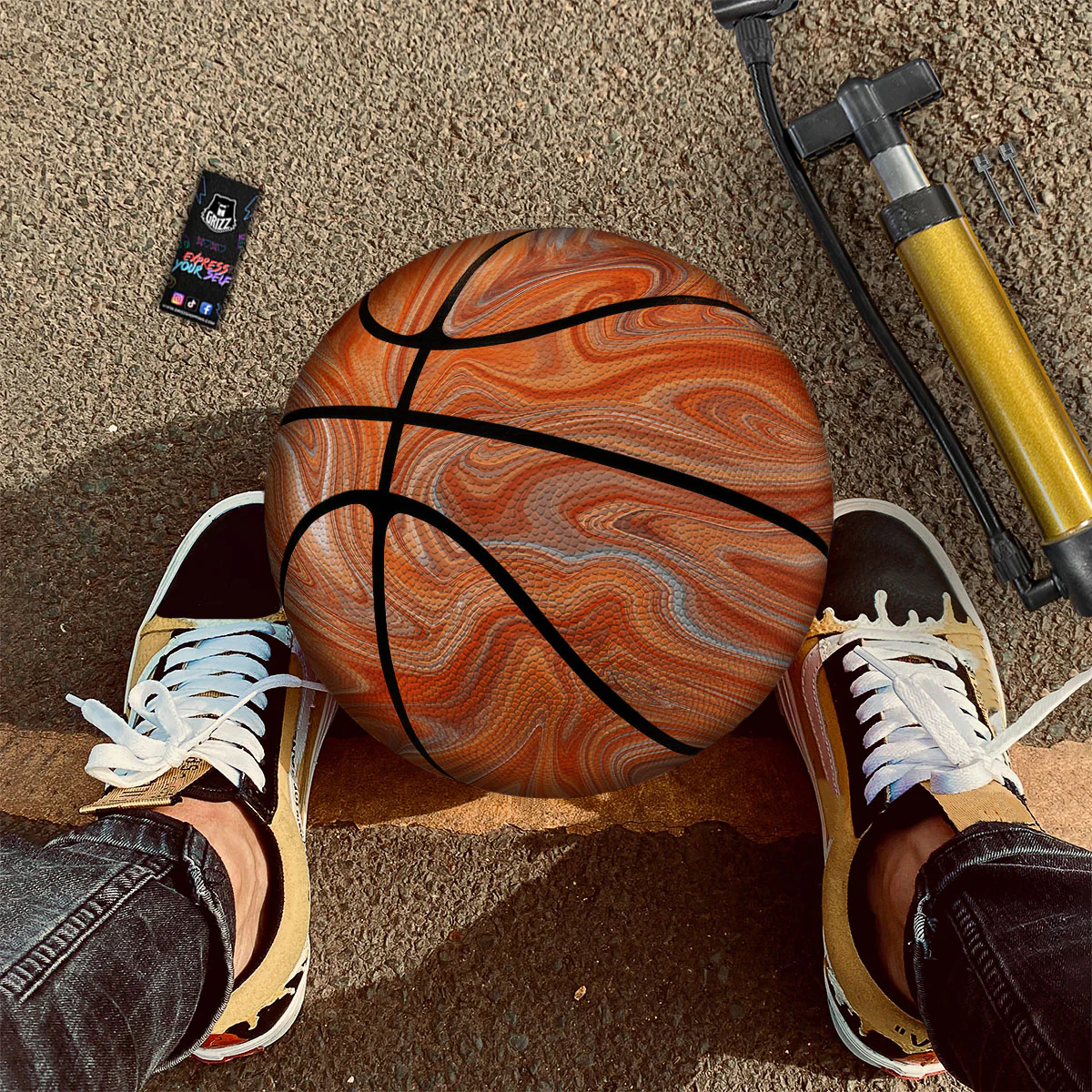 Fractal Psychedelic Trippy Print Basketball - Image 2
