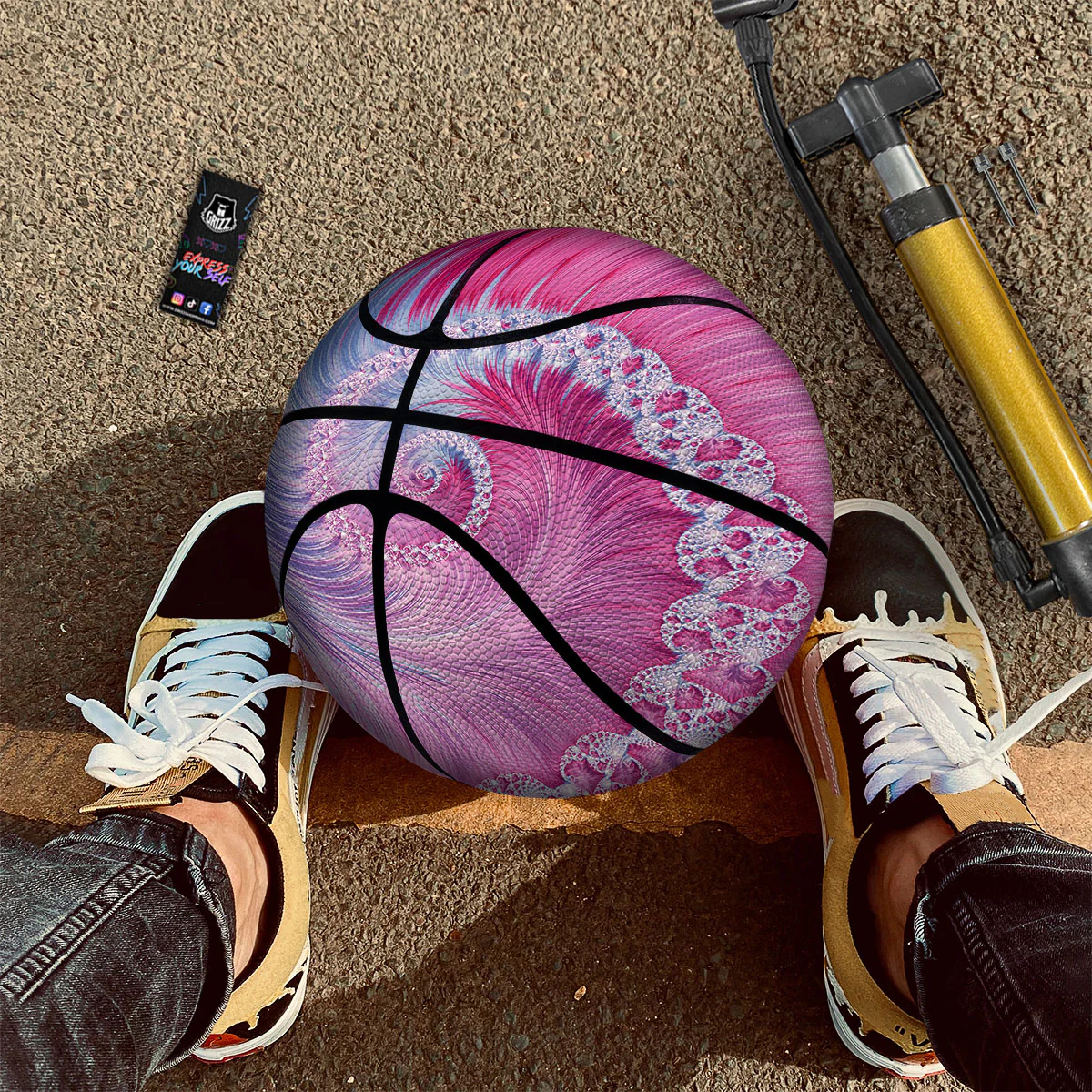 Fractal Spiral Print Basketball - Image 2