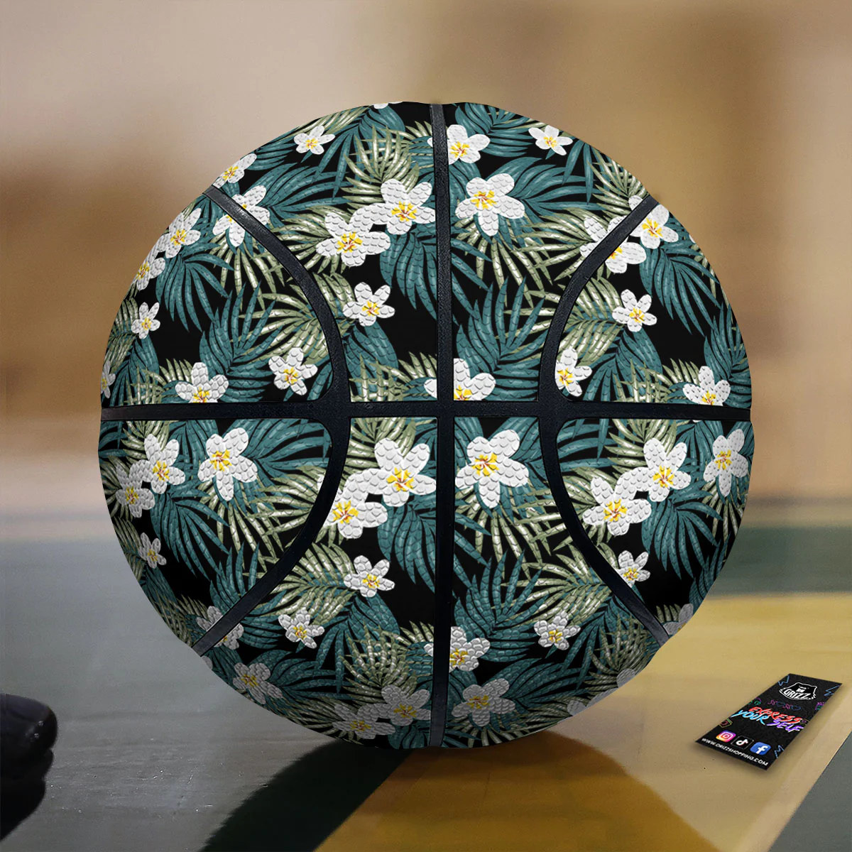 Frangipani Flower Print Pattern Basketball