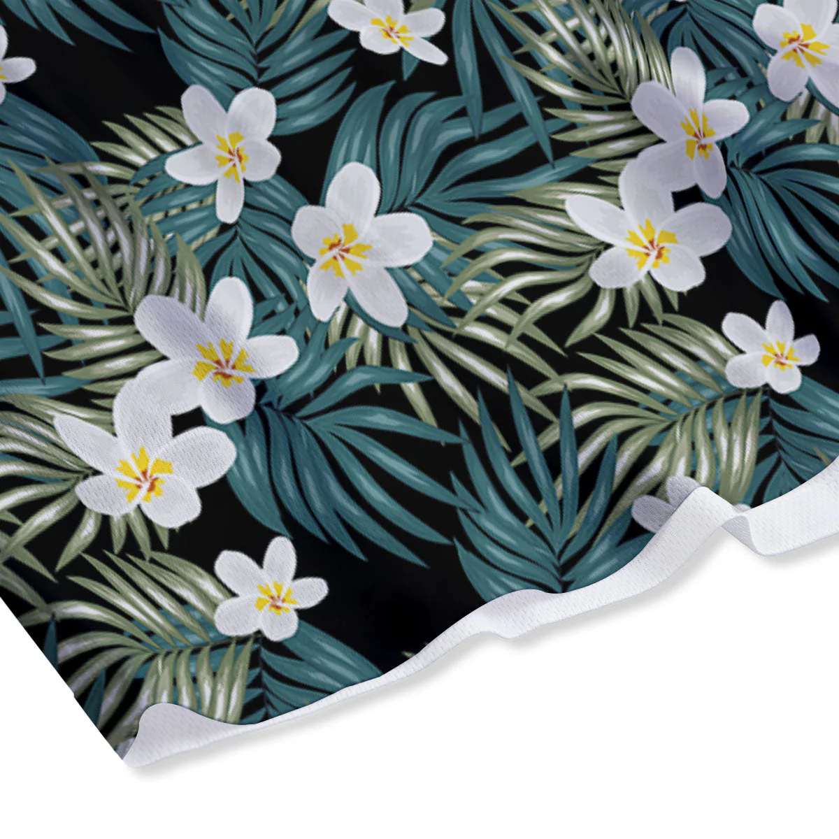 Frangipani Flower Print Pattern Mesh Shorts - Image 4