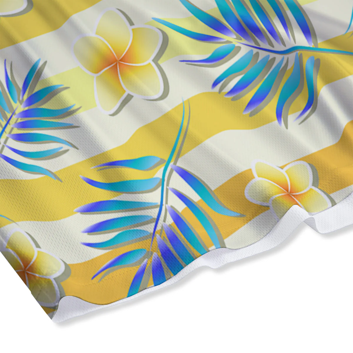 Frangipani Yellow Print Pattern Mesh Shorts - Image 4