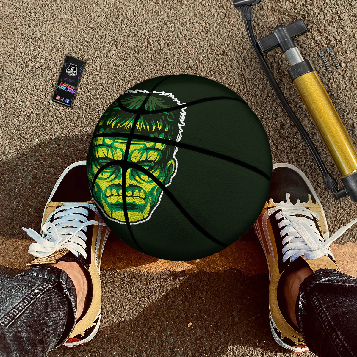 Frankenstein Cartoon Print Basketball - Image 3