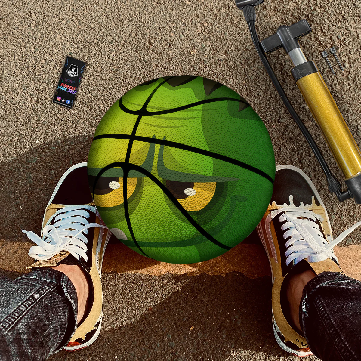 Frankenstein Face Cute Print Basketball - Image 2