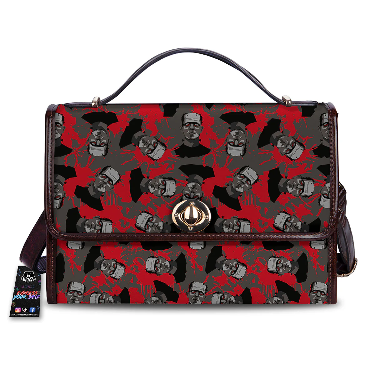 Frankenstein Horror Print Pattern Women's Satchel Bag