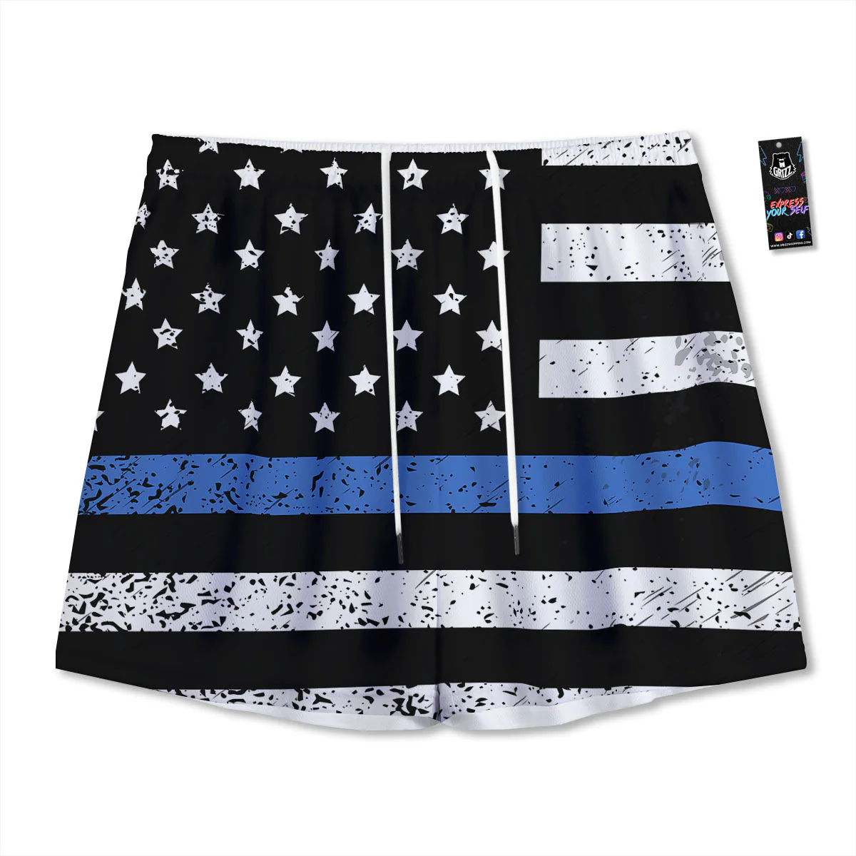 Freedom Life American Flag Print Mesh Shorts