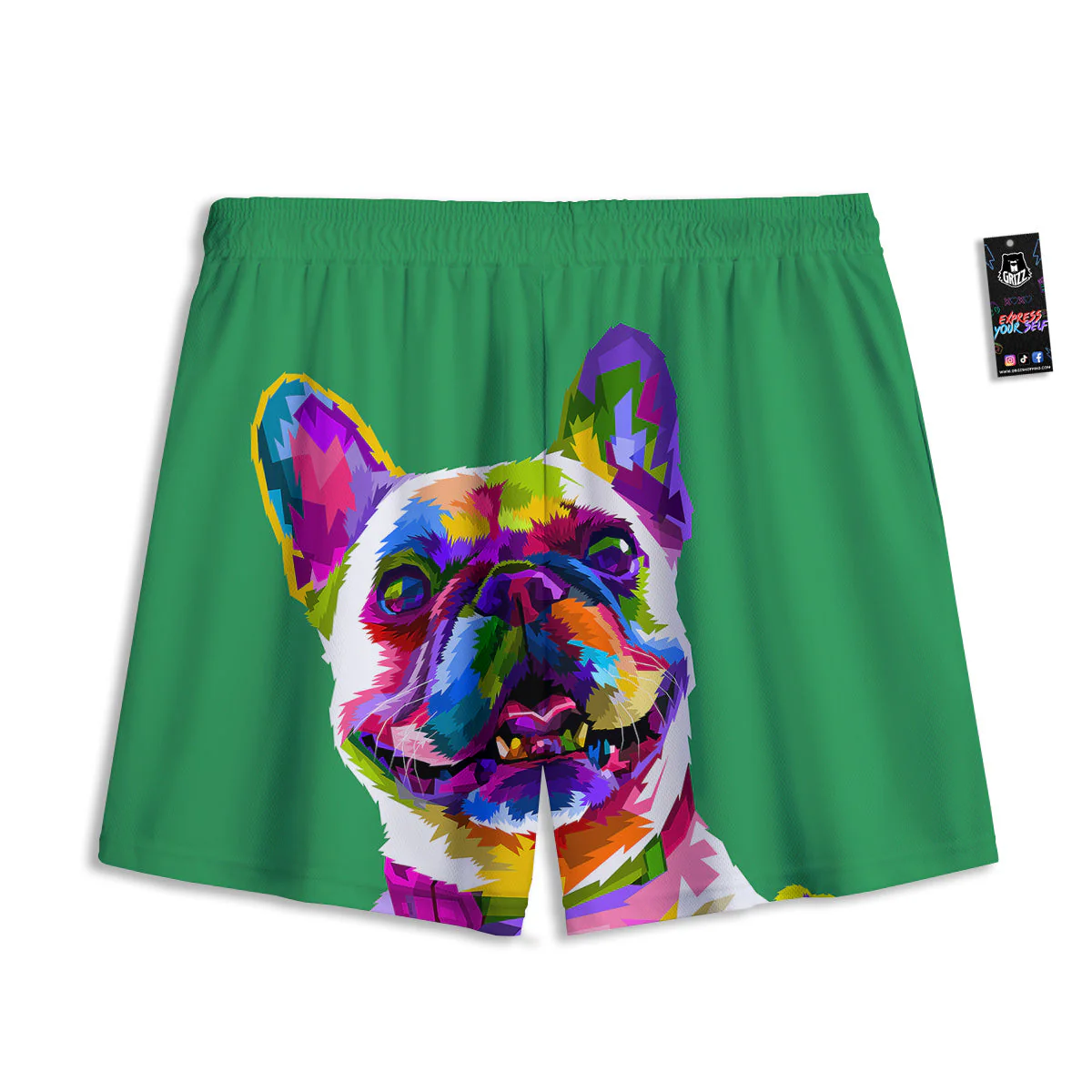 French Bulldog Coloful Print Mesh Shorts - Image 2