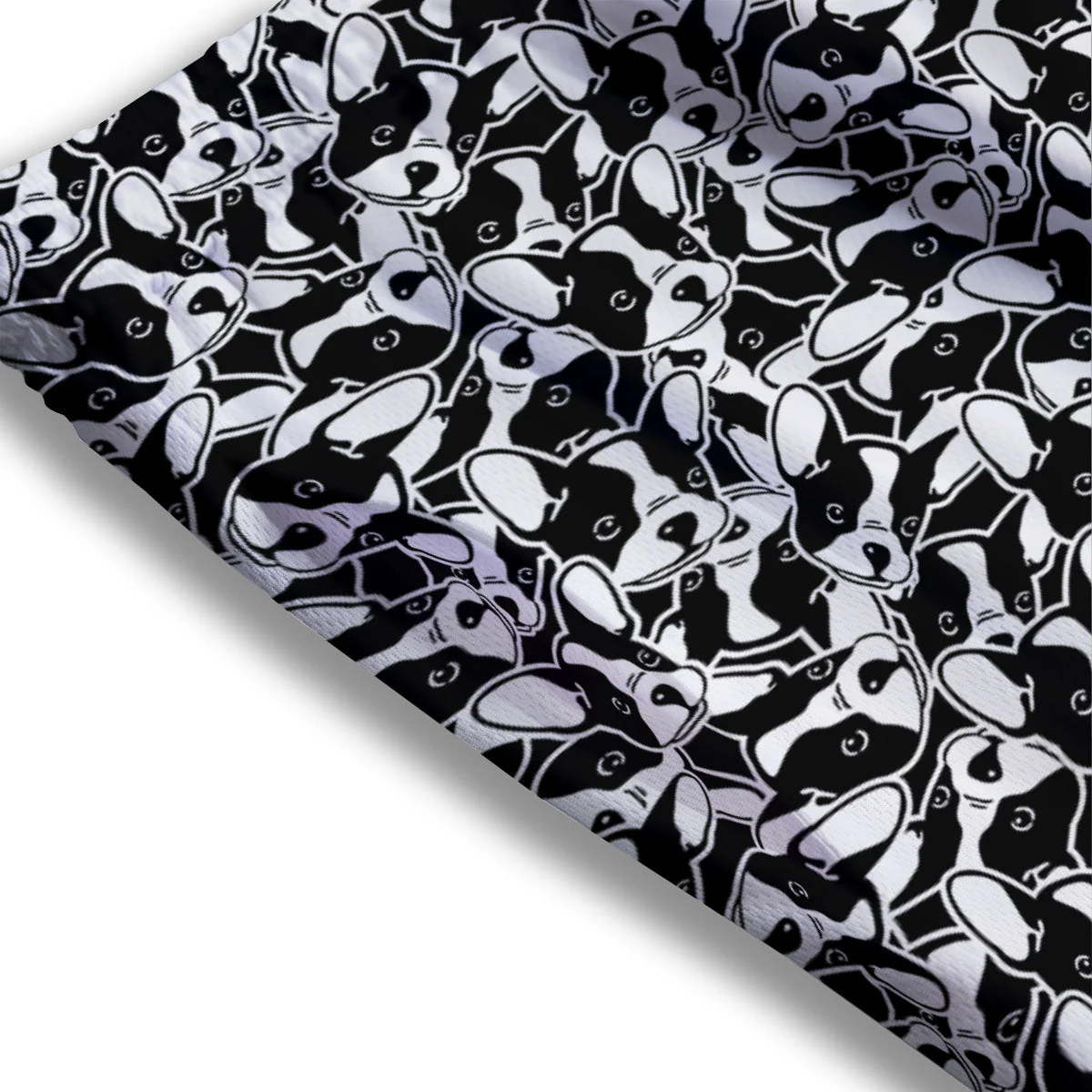 French Bulldog Faces Print Pattern Mesh Shorts - Image 3