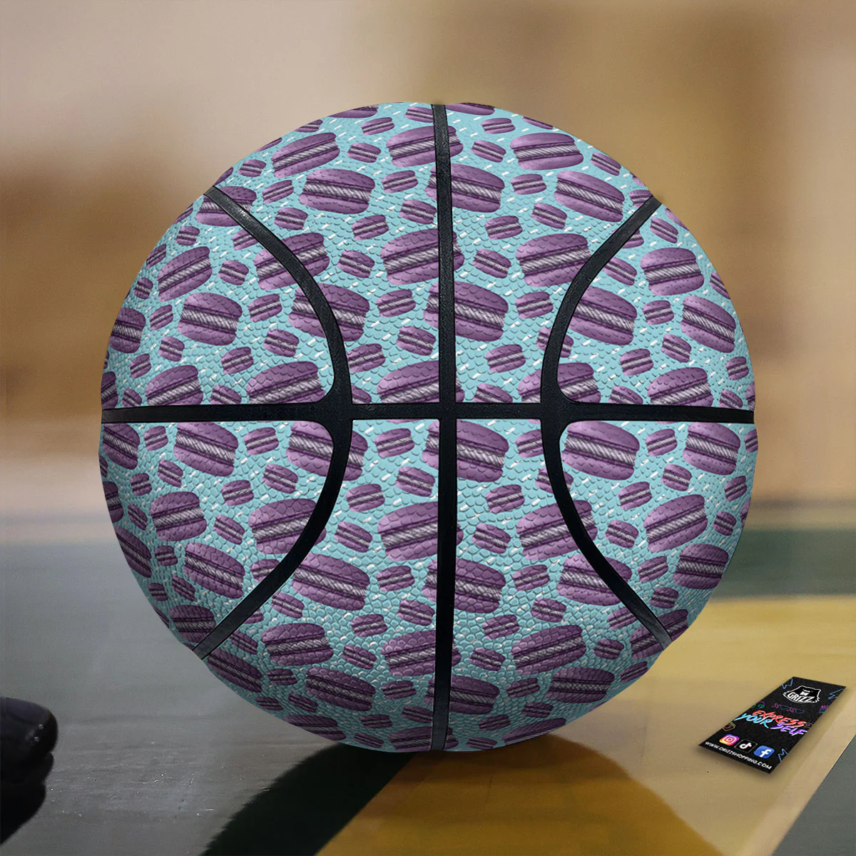 French Macarons Print Pattern Basketball
