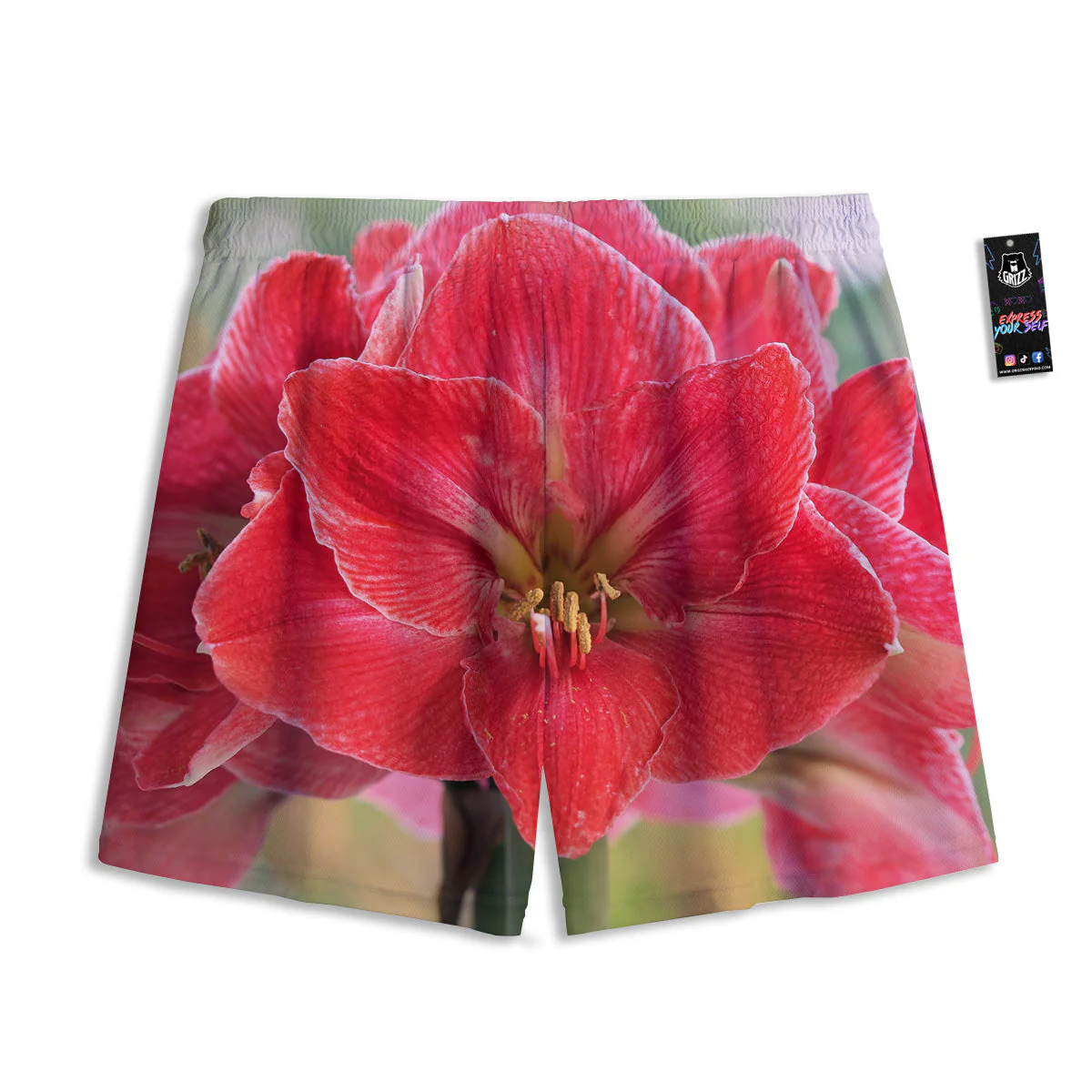 Fresh Amaryllis Print Mesh Shorts - Image 2